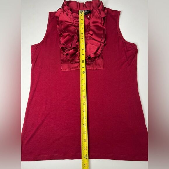 August Silk Top Ruby with Ruffles Size M - Picture 11 of 15